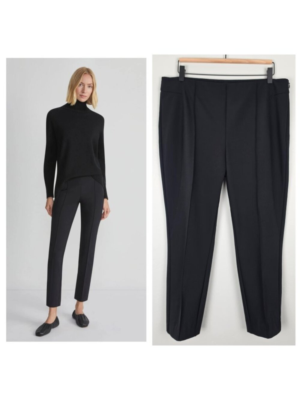Lafayette 148 Gramercy Pants Acclaimed Stretch Minimalist Trousers Black Size 12